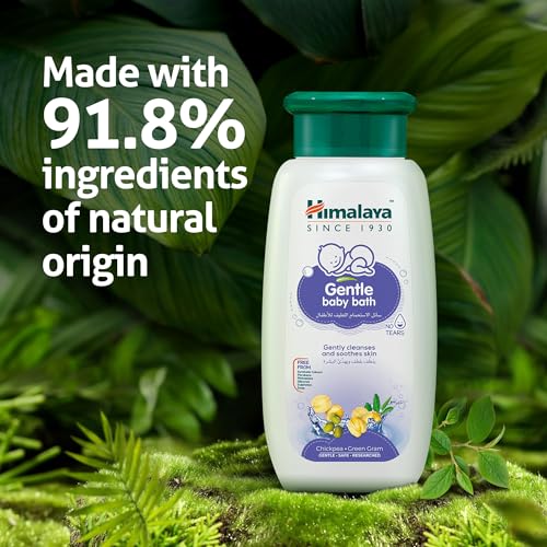 Himalaya No Tears Gentle Baby Bath - 800ml, Alcohol & Paraben Free, Soothes with Chickpea & Green Gram