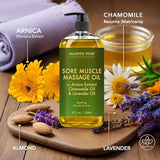 Majestic Pure Arnica Sore Muscle Massage Oil - Lavender & Chamomile - 8 Fl. Oz (Set of 2)