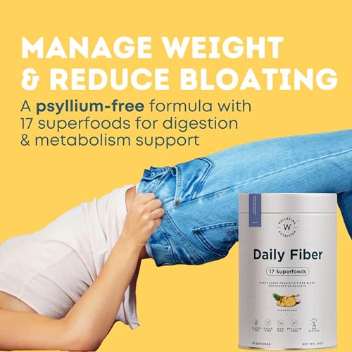 Daily Fiber Organic Prebiotic Digestive Fiber Pina Colada - 30 Servings Gut Health