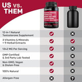 PrimeMD 12-in-1 Fadogia Agrestis and Tongkat Ali for Men - Testosterone Supplement for Men with Turkesterone - Men's Health Supplement for Overall Well-Being with 1342mg Per Serving (120 Capsules)