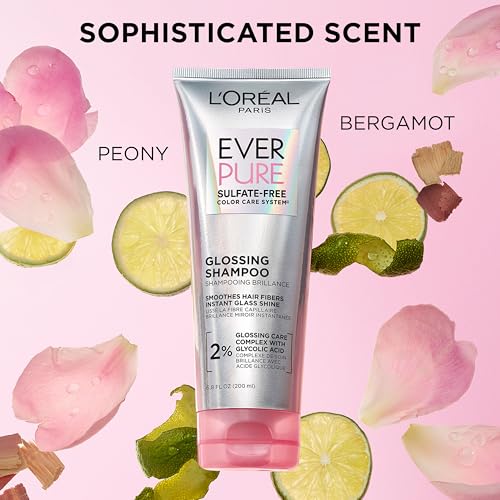 L'Oreal Paris EverPure Glossing Shampoo & Conditioner Set - Sulfate-Free with Glycolic Acid for Shine & Smoothness
