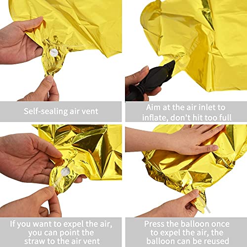 Goldedge Large Gold Letter H Foil Balloon - 32 Inch