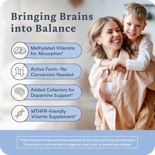 Methylated B Complex Brain Supplement for Focus & Mood | MTHFR Support | L-Methylfolate & Methyl-B12