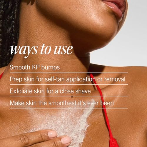 First Aid Beauty KP Bump Eraser Body Scrub Exfoliant with 10% AHA – 8 oz + Bonus 1 oz Travel Size