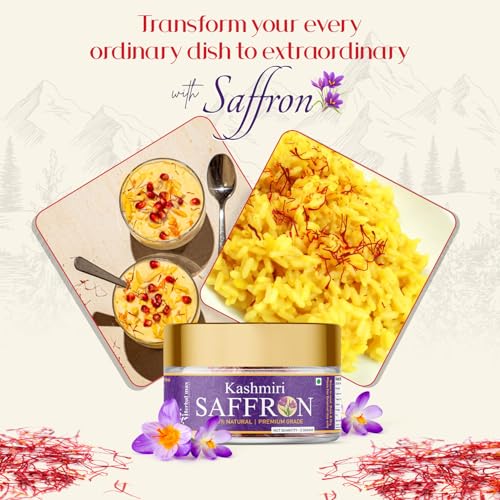 Herbal Max Premium Kashmiri Mongra Saffron - A+++ Grade Pure Kesar for Cooking, Beauty & Wellness, 0.5g