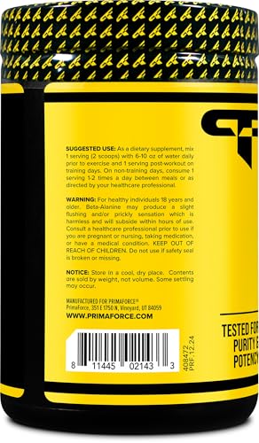 Primaforce Beta Alanine Powder 500g Unflavored - Endurance Boost Pre & Post Workout Supplement