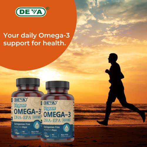 Deva Vegan Omega-3 DHA-EPA Algae Oil 300 mg - 90 Softgels
