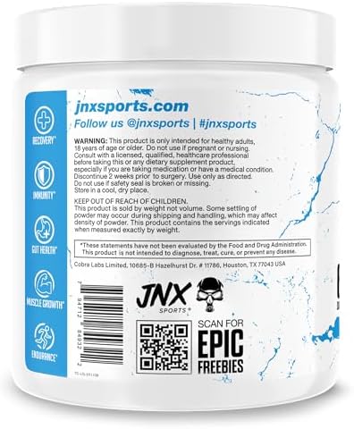 JNX SPORTS The Curse! Glutamine Powder (Unflavored, 60 Servings)