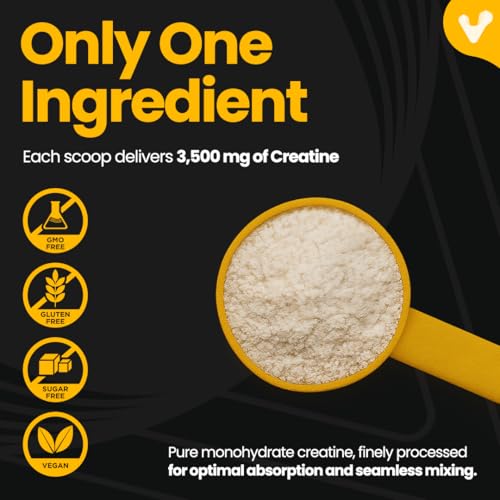 Valeo Creatine Monohydrate Powder 300g (85 Servings) | Micronized & Pure for Muscle Growth & Recovery