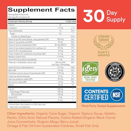 SmartyPants Kids Complete Multivitamin Gummies - Cherry Berry Flavor, 120 Gummies
