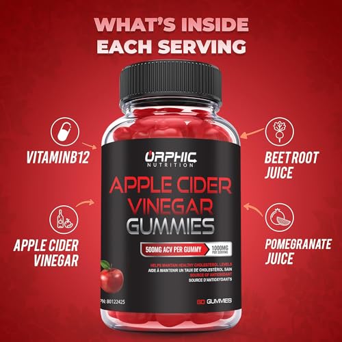 Apple Cider Vinegar Gummies 1000mg - Weight Loss, Energy & Gut Health Support with B12, Beetroot & Pomegranate