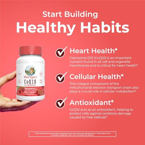 MaryRuth Organics Vegan CoQ10 Raspberry Gummies - Antioxidant & Energy Support