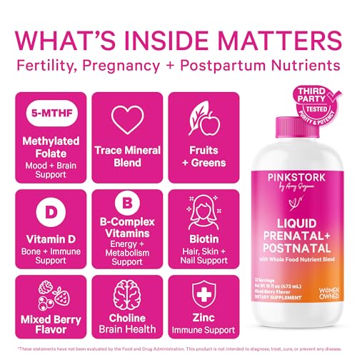 Pink Stork Foundation Liquid Prenatal Vitamin - 16 Fl Oz