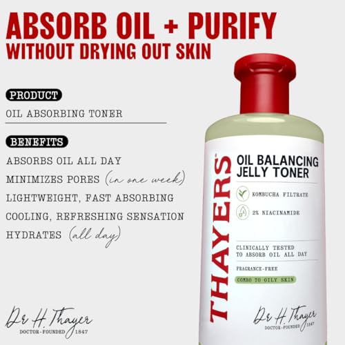 Thayers Oil Balancing and Cooling Jelly Toner - 12 Fl Oz for Combination to Oily Skin