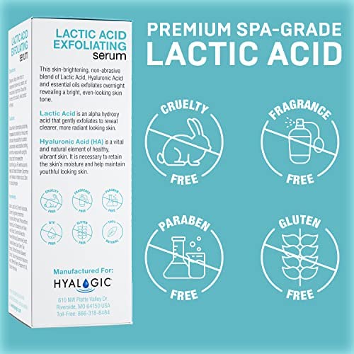 Hyalogic Spa Exfoliating Lactic Acid Serum with Hyaluronic Acid (0.47 fl oz)