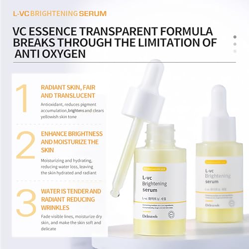 DEleventh Vitamin C Brightening Face Serum - 37ml | 3-O-Ethyl Ascorbic Acid, Niacinamide & α-Arbutin for Dark Spots, Fine Lines & Hydration