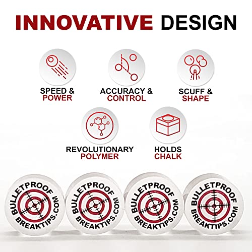 Professional Polymer Break & Jump Pool Cue Tip - Billiards Accessory Kit with Free Patch & Sticker