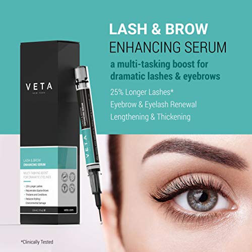 Veta – Lash and Eyebrow Serum – 2-in-1 Lash & Brow Pen – Drug-Free Formula - 1 fl oz