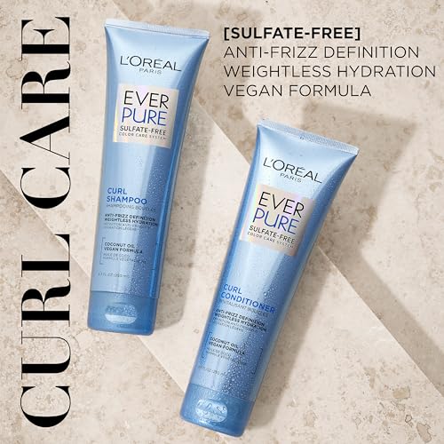 L'Oreal Paris EverCurl Sulfate Free Shampoo for Curly Hair with Coconut Oil - 8.5 Fl Oz
