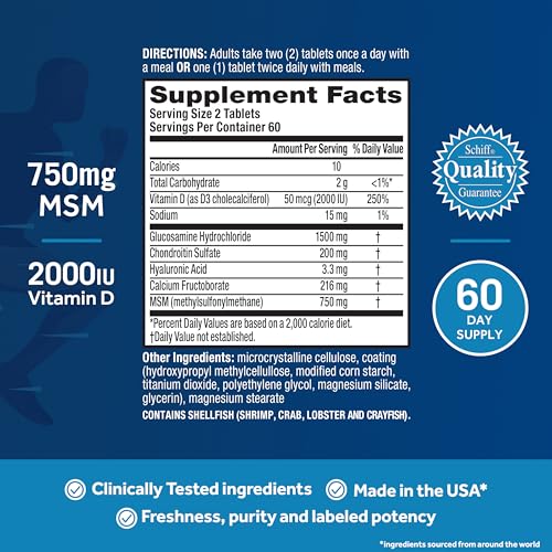 Move Free Advanced Joint Support: Glucosamine, Chondroitin, MSM & D3 - 120 Tablets