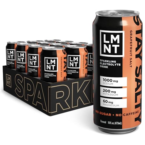 Drink LMNT Sparkling Electrolyte Water Grapefruit Salt - 12-Count