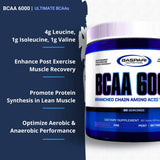 Gaspari Nutrition BCAA 6000 Powder for Muscle Recovery (240g)