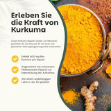 Organic Turmeric Capsules with Black Pepper Piperine - 100 Capsules - Natural Anti-Inflammatory & Antioxidant Support