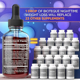 Night Time Weight Loss Diet Drops - Appetite Control, Fat Burner, Metabolism Booster - Apple Cider Vinegar - Cinnamon - Cayenne Pepper