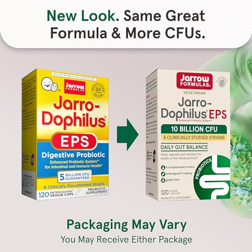 Jarrow Formulas Probiotics: 10 Billion CFU for Gut Health (120 Veggie Capsules)