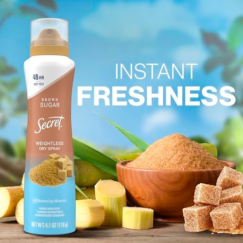 Women's 48 Hour Antiperspirant Deodorant - Long Lasting Sweat and Odor Protection, Gentle Formula, Brown Sugar Scent, 4.1 oz Pack of 3