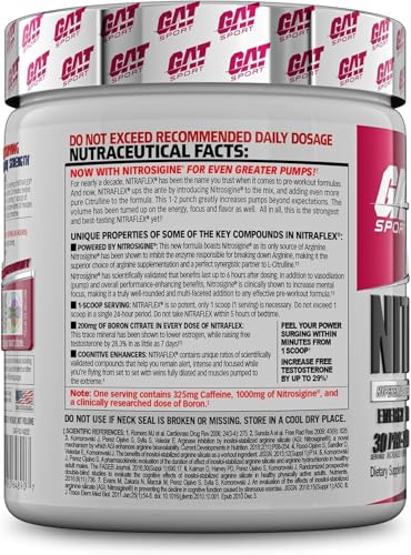 GAT Nitraflex Pre-Workout Powder - Fruit Punch, 10.6 oz (300g)