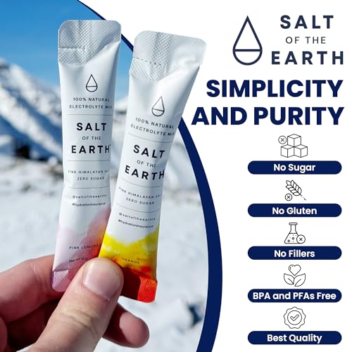 Salt of the Earth Premium Zero-Sugar Electrolyte - Pink Himalayan Salt Hydration Powder Packets | Keto & Paleo Friendly | 30 Sticks, Pink Lemonade