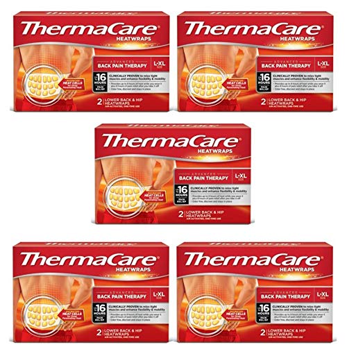 ThermaCare Lower Back & Hip Heat Wraps Large/XL - 9 Therapeutic Packs for Soothing Relief