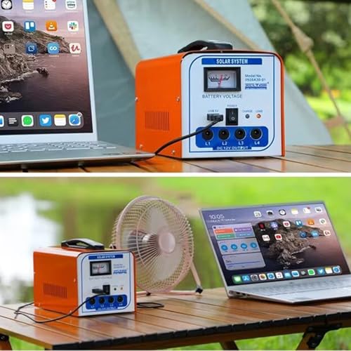 Solar Camping Power System - 12V 4 Bulbs with Mobile Charger