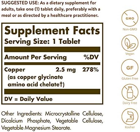 Solgar Chelated Copper - 100 Tablets