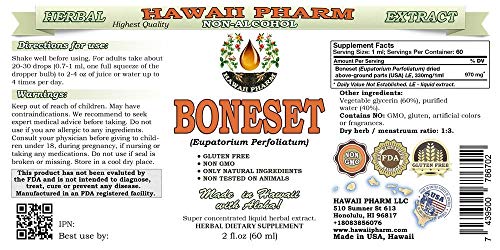 Hawaii Pharm Boneset Liquid Extract - Alcohol-Free Herbal Supplement 2 oz