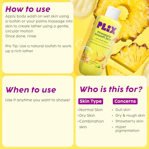 PLIX The Plant Fix Pineapple 5% Lactic Acid Exfoliating Body Wash - 236ml