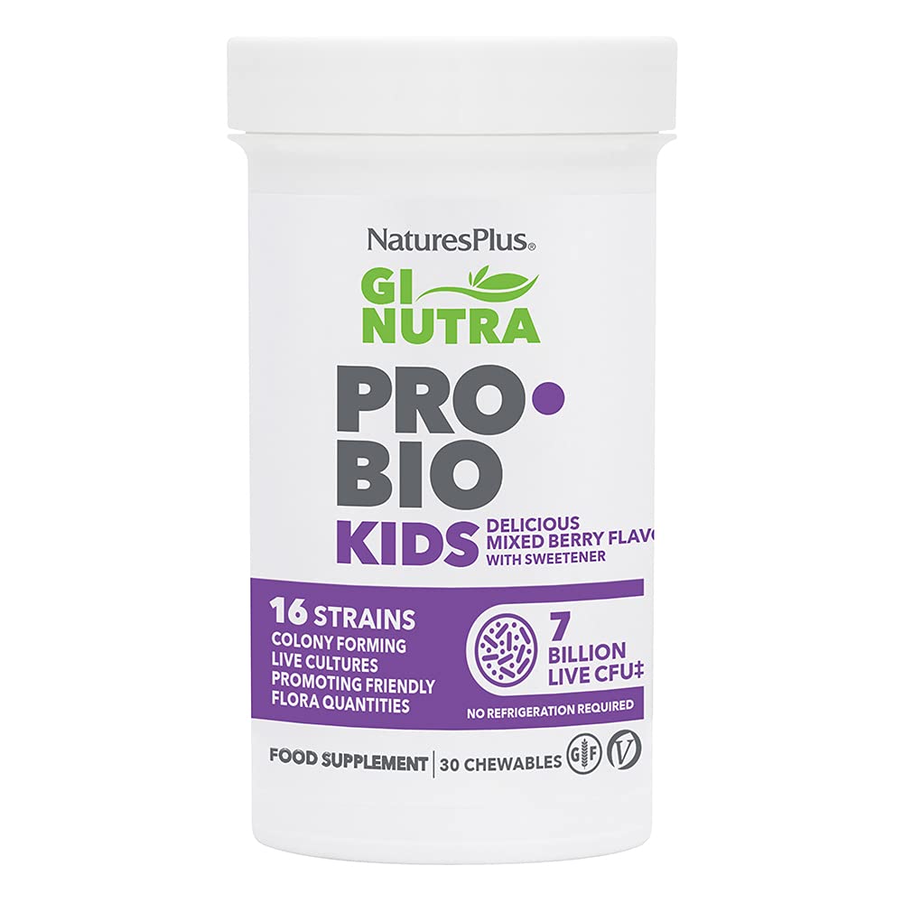 NaturesPlus GI Natural Probiotic Kids - Mixed Berry - 30 Chewables - Gluten Free
