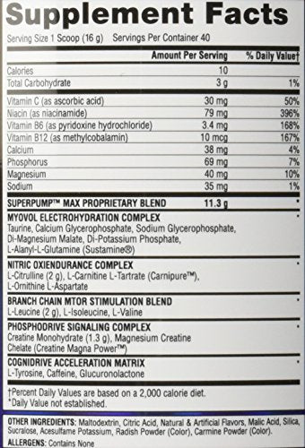 Gaspari Nutrition SuperPump Max Pre-Workout Watermelon 640g - Vasodilation and Nitric Oxide Support