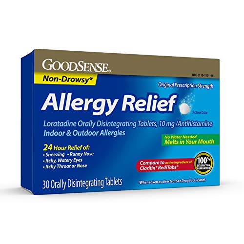GoodSense Loratadine Orally Disintegrating Tablets 10 mg - Non-Drowsy Allergy Relief - 30 Count