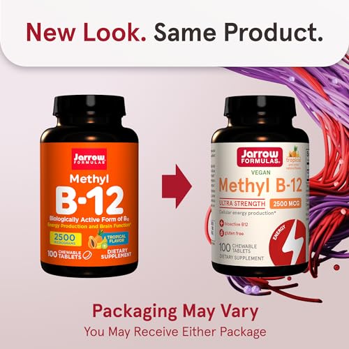 Jarrow Formulas Methyl B12 Tropical Flavor Lozenges - High Potency B12
