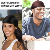 Silky Satin Durag - 2 Pack Premium Hair Wraps with Extra Long Tails for Men and Women