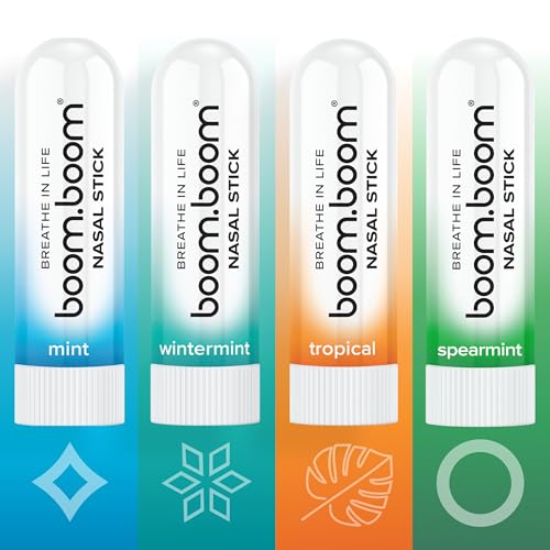 BoomBoom Nasal Inhaler Stick with Essential Oils + Menthol - Mood Boost & Refresh
