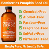 Pumpkin Seed Oil – Cold-Pressed & 100% Pure, Unrefined, Pumpkin Oil for Hair Growth, Dry Skin & Face – Natural Anti-Aging Moisturizer & Hair Oil for Dry, Damaged Hair – Glass Bottle, 4 fl oz