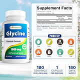 Best Naturals Glycine Supplement 1000mg, 180 Capsules