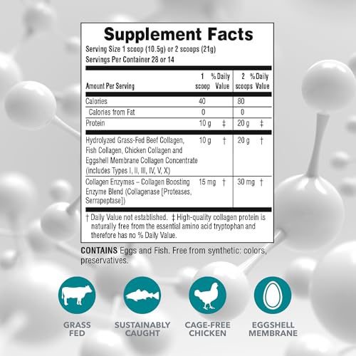 Nature's Plus Collagen Peptides 294g (0.65lbs) - Hydrolyzed Collagen Protein Powder