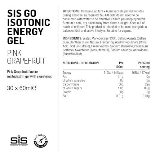 Science in Sport GO Isotonic Energy Gel - Pink Grapefruit (30 x 60ml)