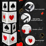 4 Pcs Large Casino Dice Favor Boxes 12 x 12 x 12 Inch - Jumbo Giant Dice Centerpieces for Vegas Theme Party Decorations, Graduation, Prom, Birthday Party Supply