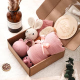 Newborn Baby Gift Set - Essentials, Bath, Blanket & Rattle