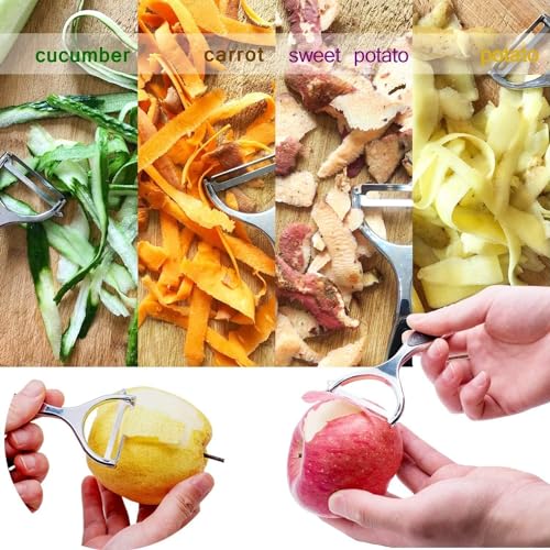 CW Rotary Vegetable & Fruit Peeler - Stainless Steel Blade with Anti-Slip Handle